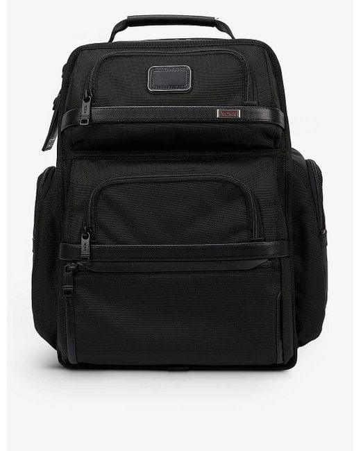 Tumi Black Logo-patch Woven Backpack for men