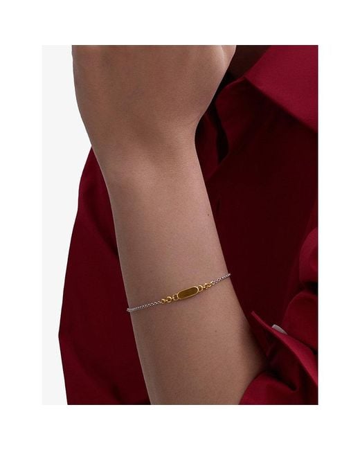 Astley Clarke White X Laura Jackson Bar 18Ct-Plated 925 Sterling- And Tiger's Eye Bracelet
