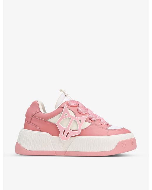 Naked Wolfe Pink City Suede Low-top Trainers