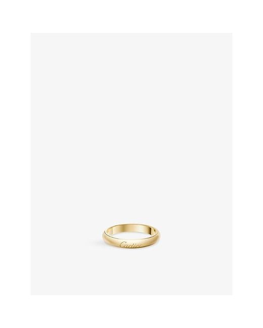 Cartier Metallic C De 3Mm 18Ct- And 0.02Ct Brilliant-Cut Diamond Wedding Ring for men