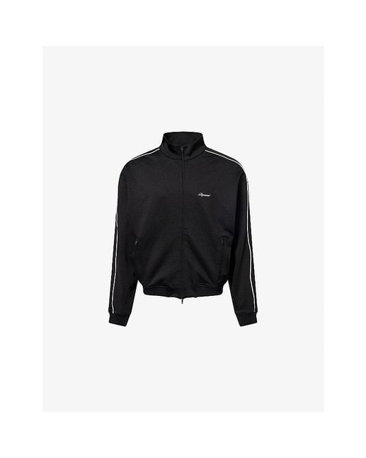 Represent Black Logo-Embroidered Jersey Track Top for men