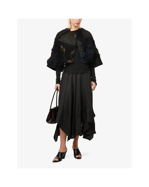 By Walid Black Bella Textured Woven Jacket