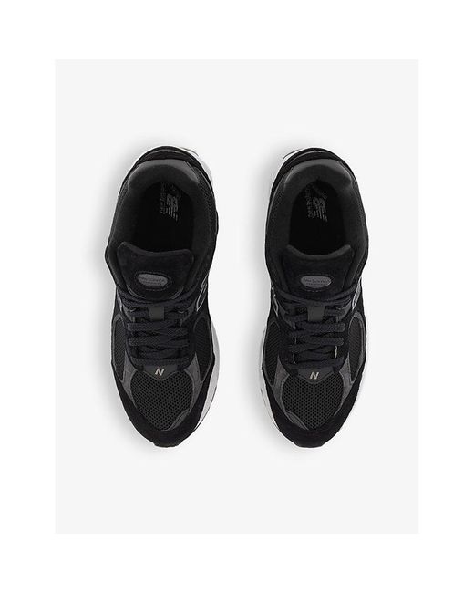 New Balance Black 2002 Logo-patch Suede And Mesh Low-top Trainers for men