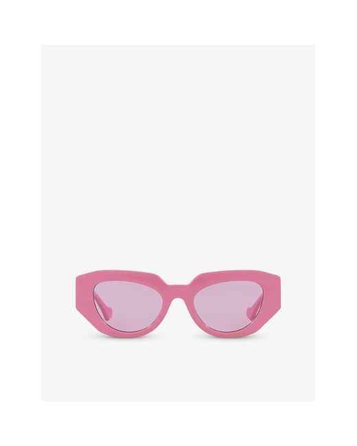 Gucci Pink Gc002107 Rectangle-frame Acetate Sunglasses