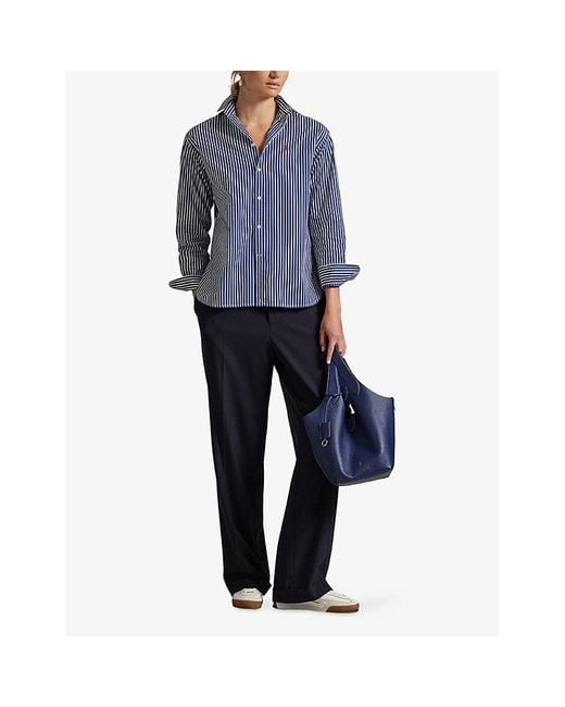 Polo Ralph Lauren Blue Striped Oxford Cotton Shirt