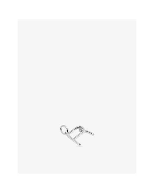 Monica Vinader White Solitaire Diamond Initial R Sterling- And 0.035Ct Lab-Grown Diamond Pendant