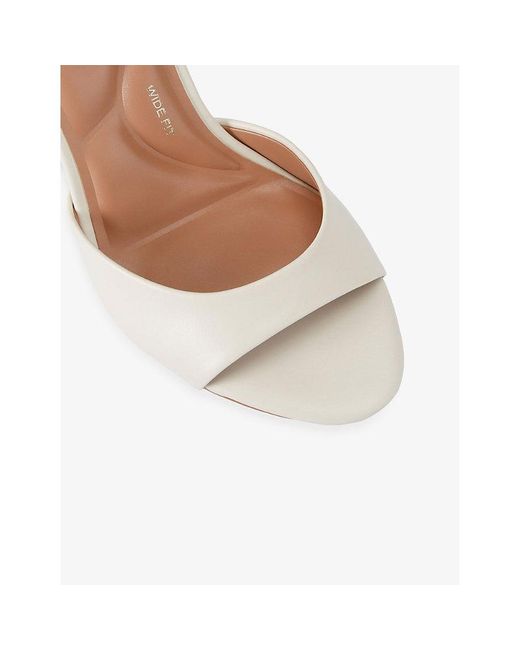 Carvela Kurt Geiger White Corletta Wide-Fit Heeled Faux-Leather Sandals