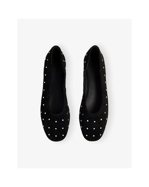 Whistles Black Karina Suede Ballet Flats