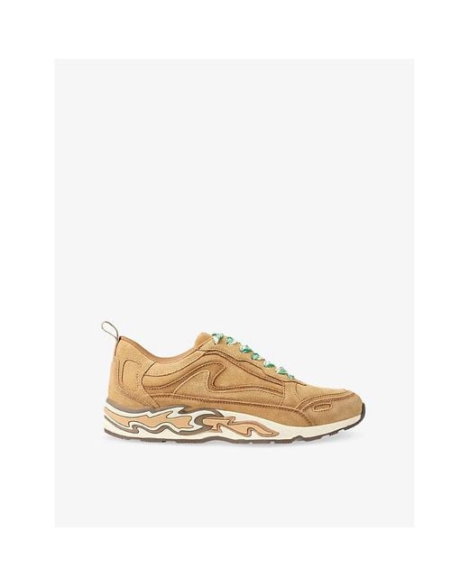 Sandro Natural Mixed-Material Low-Top Trainers