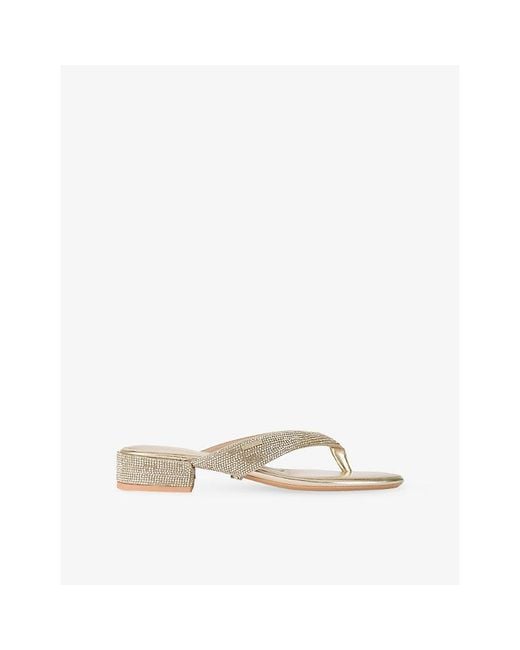 Carvela Kurt Geiger Natural Portici Woven Block-Heel Sandals