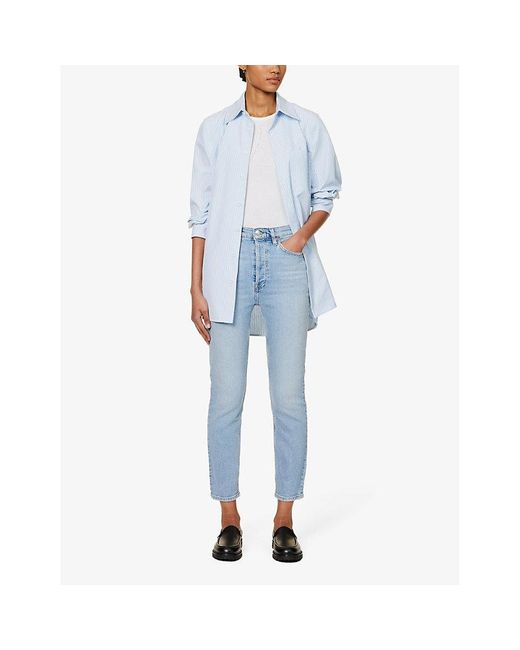 RE/DONE 90s Slim-fit High-rise Stretch-denim Jeans in Blue | Lyst