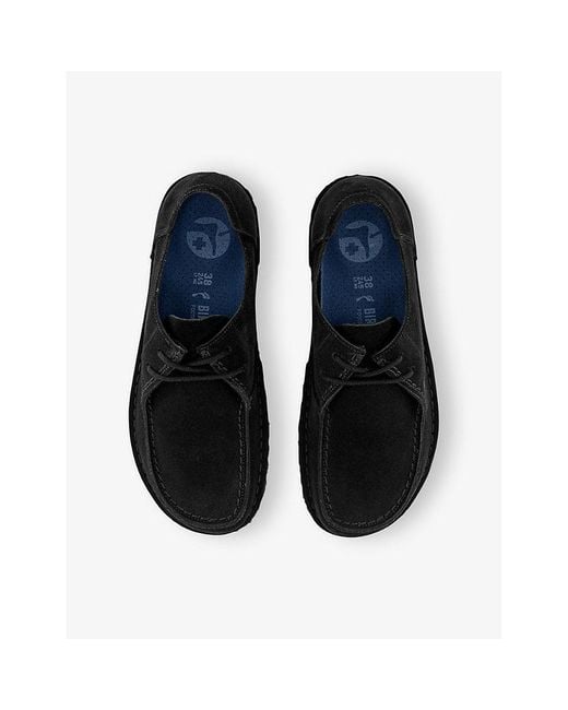 Birkenstock Black Utti Lace Suede Moccasins