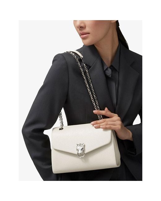 Cartier White Panthère Graphique De Small Leather Cross-Body Bag