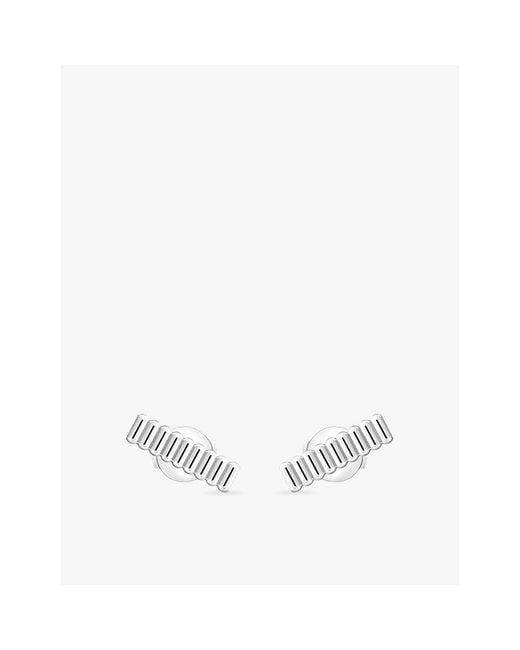 Boucheron White Quatre Grosgrain 18Ct- Stud Earrings