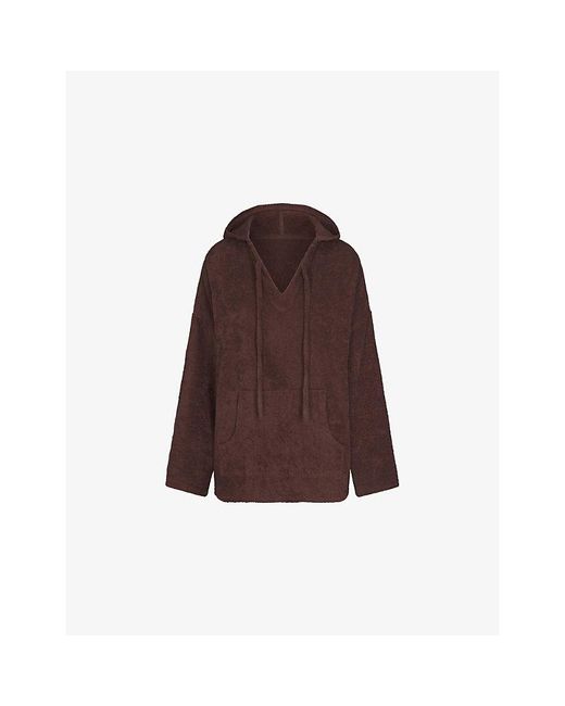 Skims Brown Terry Cover-Ups Oversized Cotton Hoody