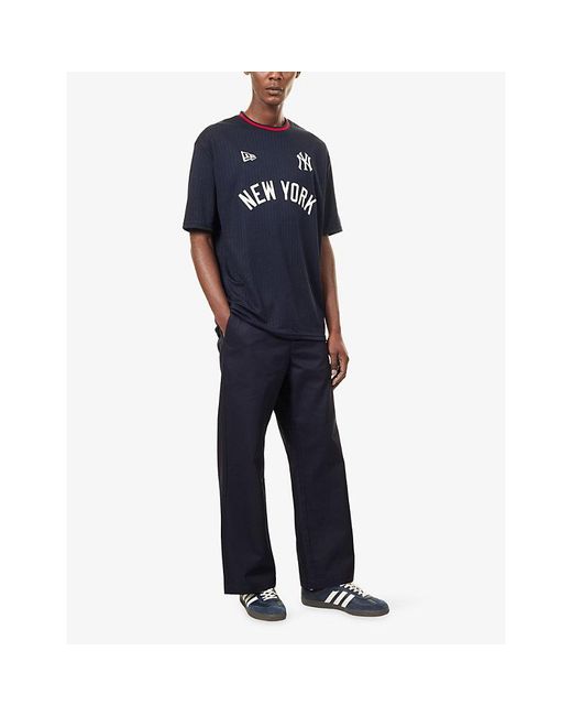 KTZ Blue La Dodgers Mlb Embroidered Cotton Chino Trousers for men