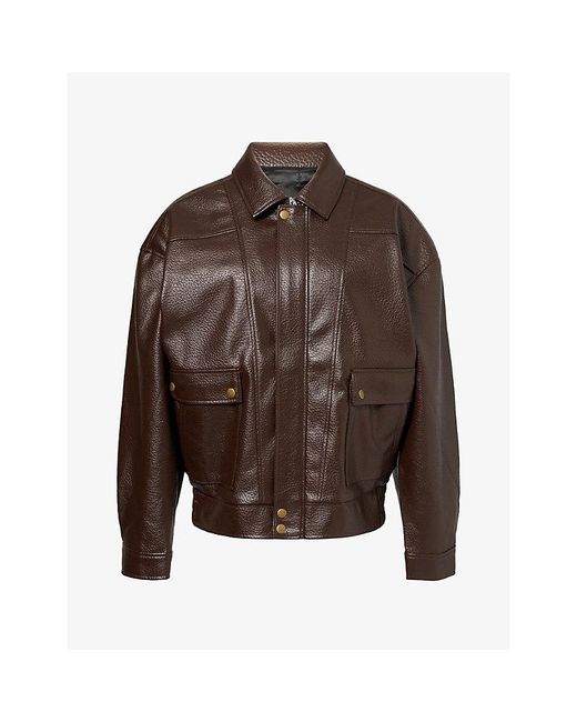 PAIGE Brown Ashland Faux Leather Jacket