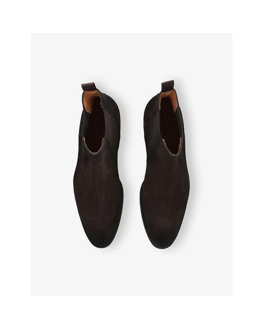 Magnanni Shoes Black Madison Suede Chelsea Boots for men