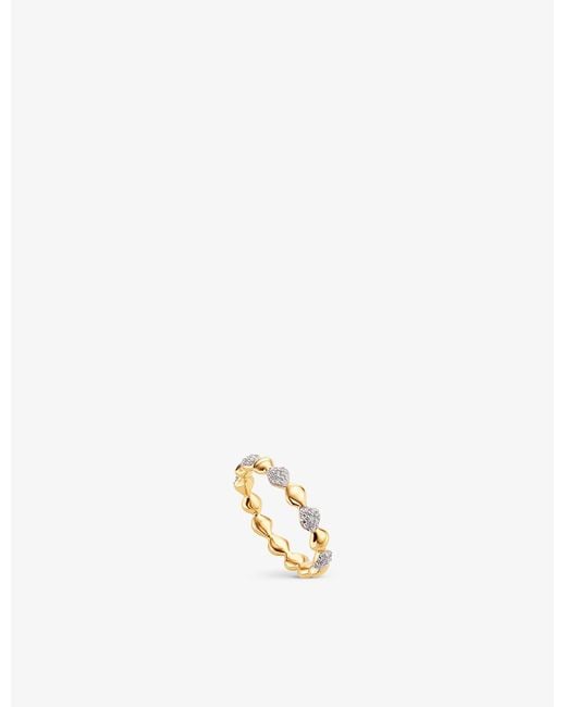 Monica Vinader Metallic Nura Teardrop Recycled 18ct Yellow Gold-plated Vermeil Sterling-silver And 0.12ct Diamond Eternity Ring
