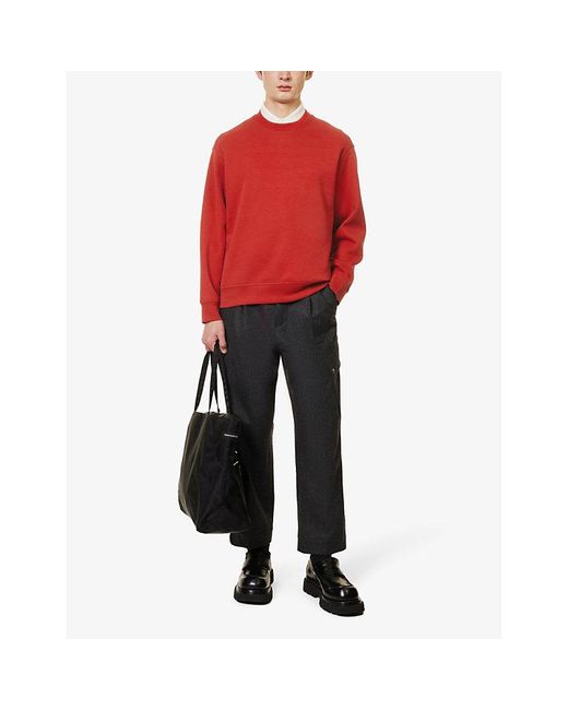 Emporio Armani Red Logo-embossed Stretch Cotton-blend Sweatshirt X for men