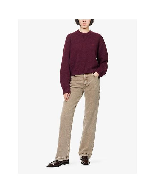 The Couture Club Natural Relaxed-Fit Straight-Leg Denim Jeans