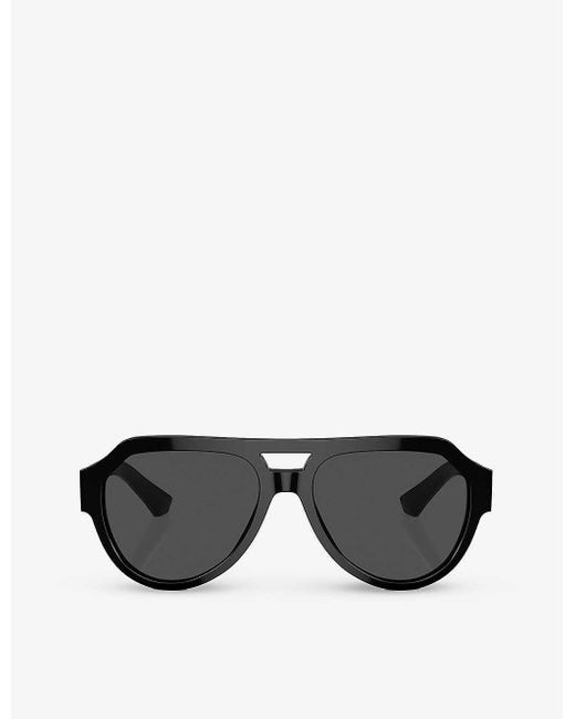 Dolce & Gabbana Black Dg4466 Square-frame Nylon Sunglasses