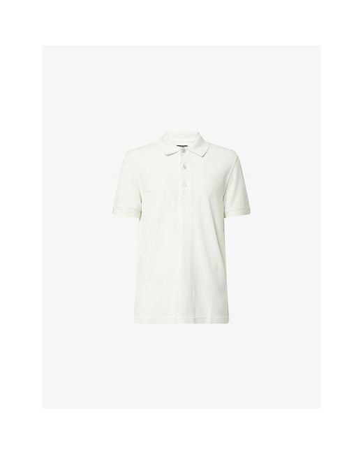 Tom Ford White Short-Sleeve Piquet Cotton-Blend Polo Shirt for men