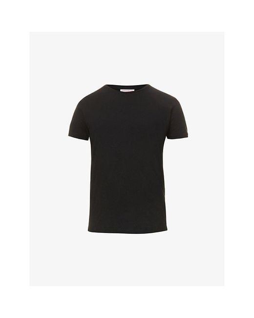 Orlebar Brown Black Ob-T Tailored Crewneck Cotton-Jersey T-Shirt for men
