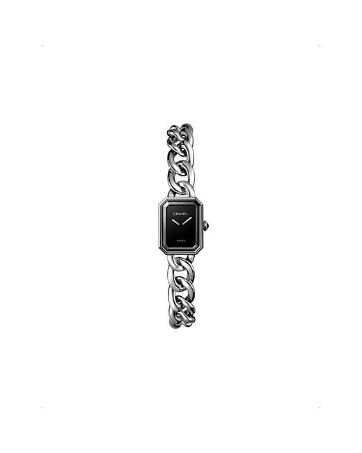 Chanel Black H7019 Première Gourmette Small Onyx And Steel High-Precision Quartz Movement Watch