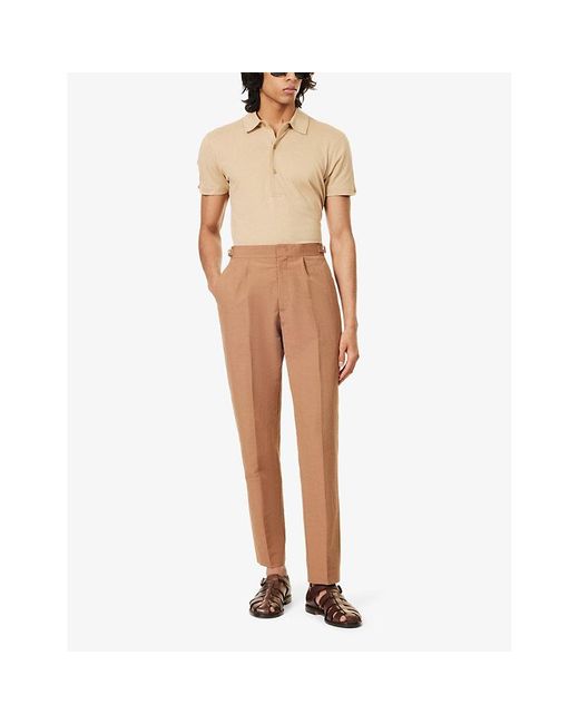 Orlebar Brown White Carsyn Pressed-crease Straight-leg Linen And Cotton-blend Trousers for men