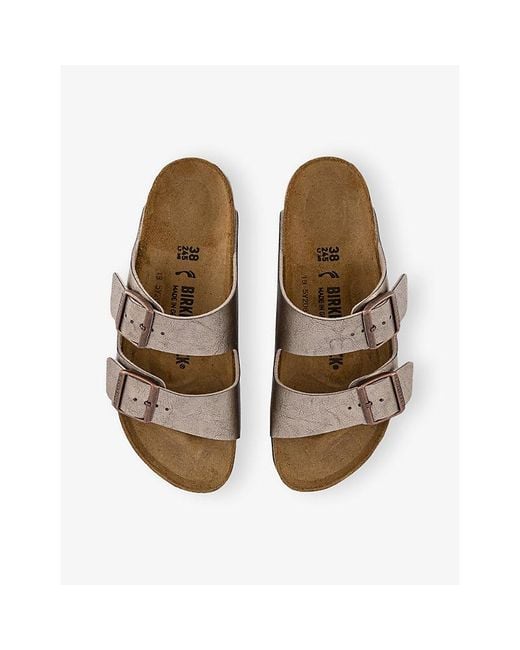 Birkenstock Brown Arizona Two-Strap Faux-Leather Sandals