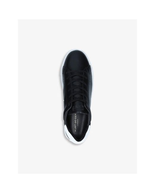 Kurt Geiger Black Laney Platform Leather Trainers for men
