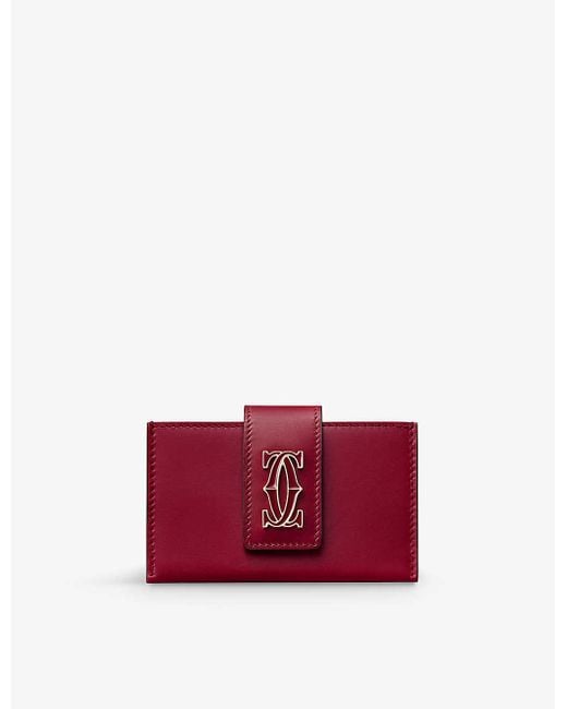 Cartier Red C De Leather Card Holder