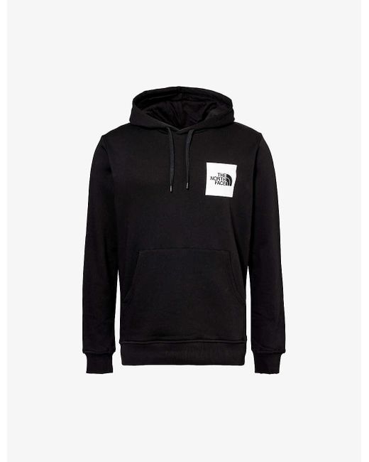The North Face Black Branded-print Kangaroo-pocket Cotton-jersey Hoody X for men
