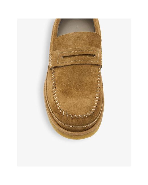 AllSaints Natural Jago Slip-on Leather Loafers for men