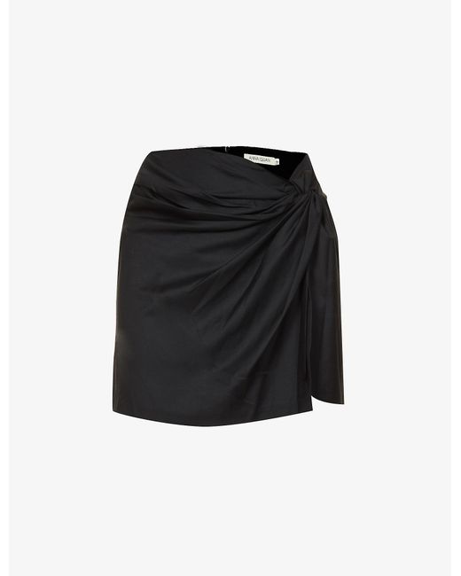 Anna Quan Emelia Ruched Wool Mini Skirt in Black | Lyst Australia