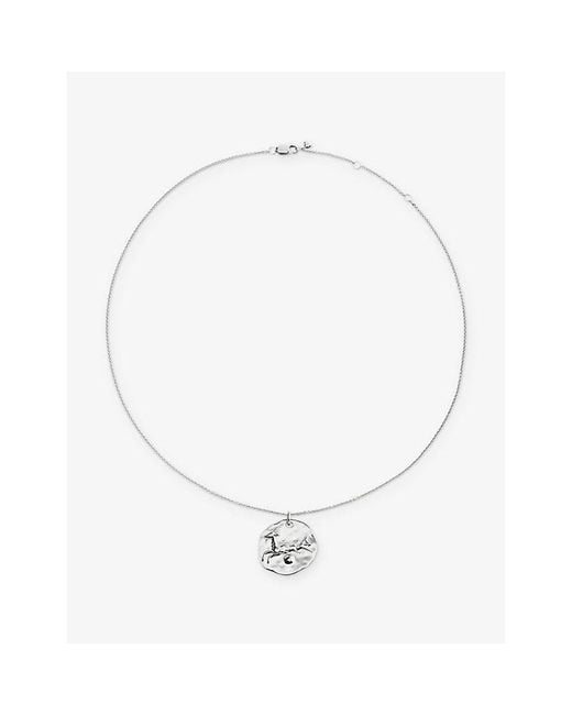 Monica Vinader White Capricorn Zodiac Sterling- Pendant Necklace