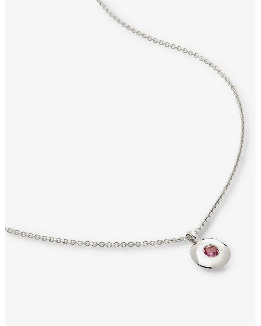 Monica Vinader White October Birthstone Sterling-silver Necklace