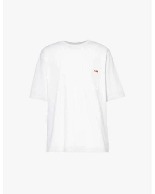 Acne White Edie Logo-patch Cotton-jersey T-shirt X for men