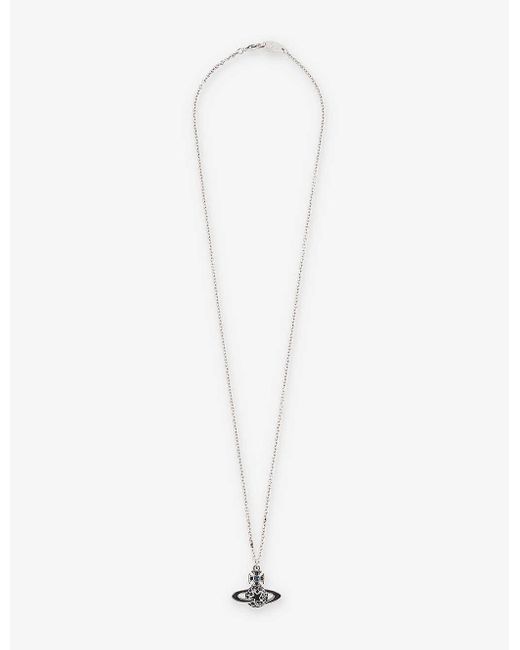 Vivienne Westwood White Darlene Crystal-embellished Brass Pendant Necklace for men