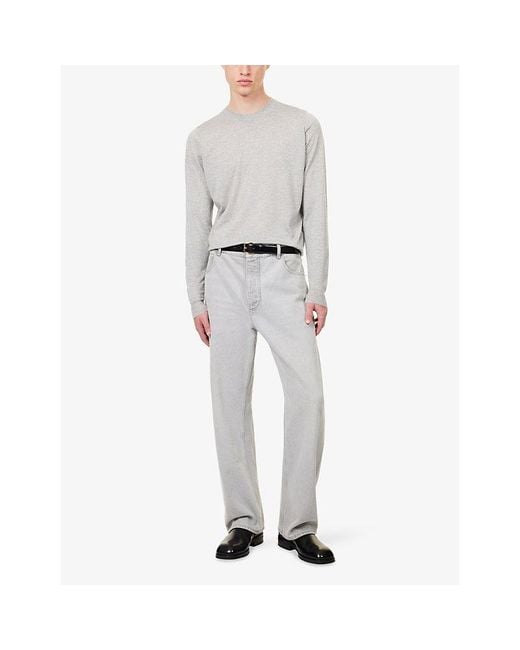 John Smedley Gray X Bill Nighy Crew-Neck Merino Wool Jumper for men