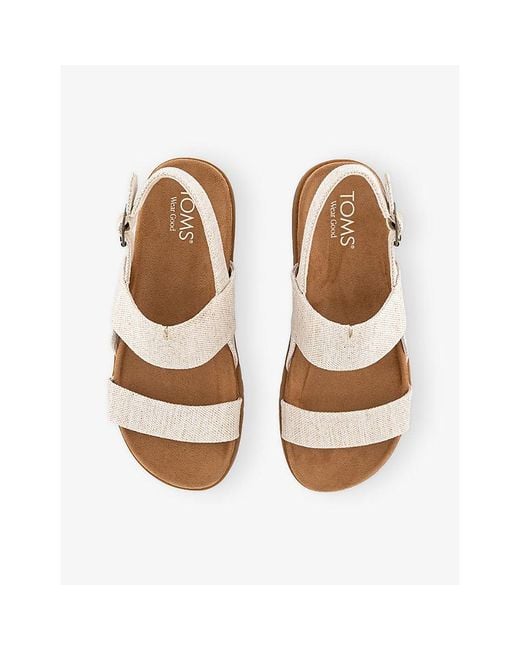 TOMS Natural Marin Suede Flat Sandals