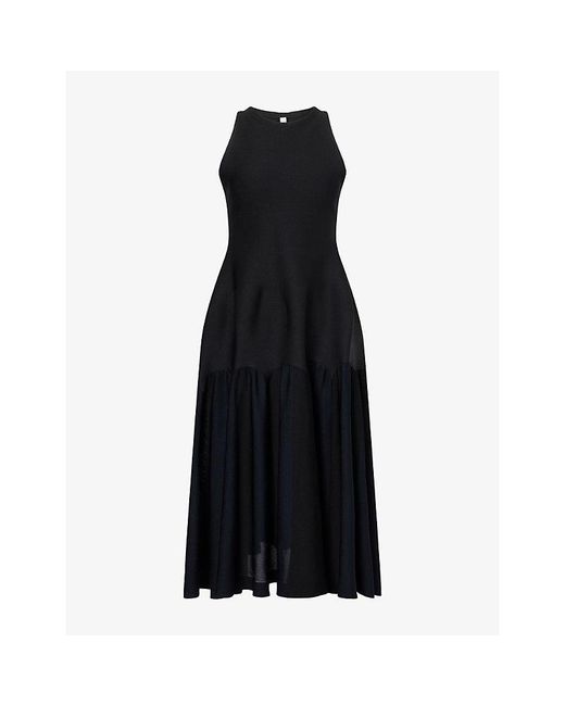 CFCL Black Arched Sleeveless Knitted Maxi Dress
