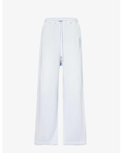 Amiri White Logo-embroidered Relaxed-fit Cotton-jersey jogging Bottoms