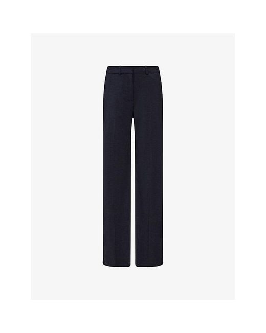 Joseph Blue Morissey Tailoring Soft-Flare Stretch-Wool Trousers