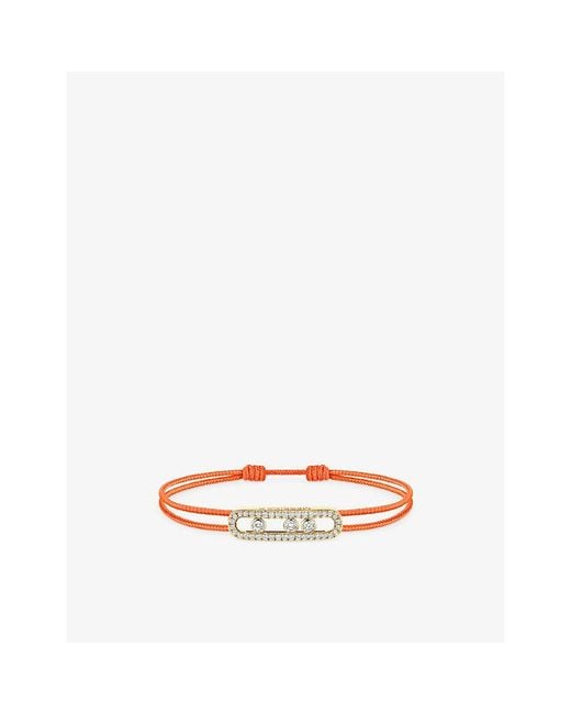 Messika Yellow Care(S) Pavé 18Ct Rose And 0.26Ct Diamond Cord Bracelet