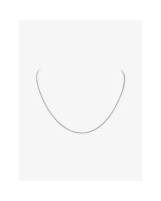 Van Cleef & Arpels Metallic Angle Filed Trace Chain Rhodium-Plated 18Ct Necklace