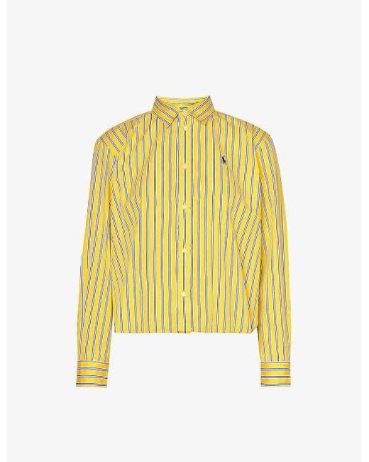 Polo Ralph Lauren Yellow Stripe-pattern Regular-fit Cotton Shirt