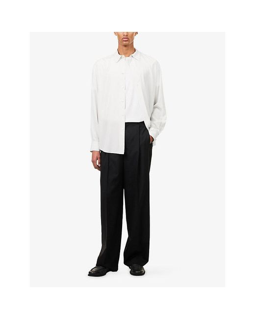 The Row White Granada Classic Pinstripe Silk Shirt for men