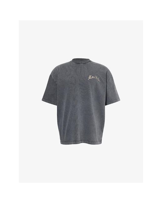 Amiri Gray Dragon Oversized Cotton-Jersey T-Shirt for men
